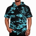 thumbnail image 1 of OIOLOYJM Hoodies for Men Sun Protection Lightweight Camo Short Sleeve Hooded Shirts Rash Guard Quick Dry Hiking Fishing Clothes Light Blue 2XL, 1 of 5