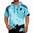 thumbnail image 1 of OIOLOYJM Hoodies for Men Sun Protection UPF Camo Short Sleeve Hooded Shirts Rash Guard Quick Dry Hiking Fishing Clothes Sky Blue M, 1 of 5