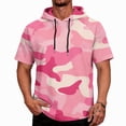thumbnail image 1 of OIOLOYJM Hoodies for Men Sun Protection UPF Camo Short Sleeve Hooded T Shirts Rash Guard Quick Dry Running Fishing Tops Light pink L, 1 of 5