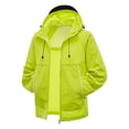 thumbnail image 1 of OIOLOYJM Jackets for Men Lightweight Outdoor Full Zip Sun Protection Rain Windbreaker Casual Hiking Running Breathable Hooded Coat Fluorescent Green 2XL, 1 of 4