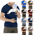 thumbnail image 1 of OIOLOYJM Kangaroo Shirt for Dad and Baby V Neck Short Sleeve Baby Carrier T-Shirt Casual Soft Breathable Tops with Pockets Navy XL, 1 of 6