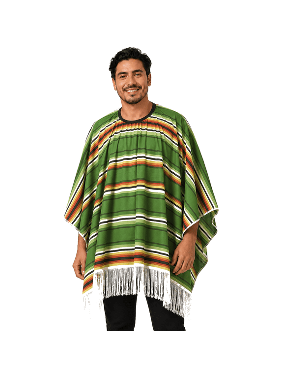Men Womens Cinco De Mayo Mexican Fiesta Serape Poncho Pullover Colorful Fiesta Vintage Traditional Vacation Halloween Party Holiday Ponchos Shawl Purple One Size
