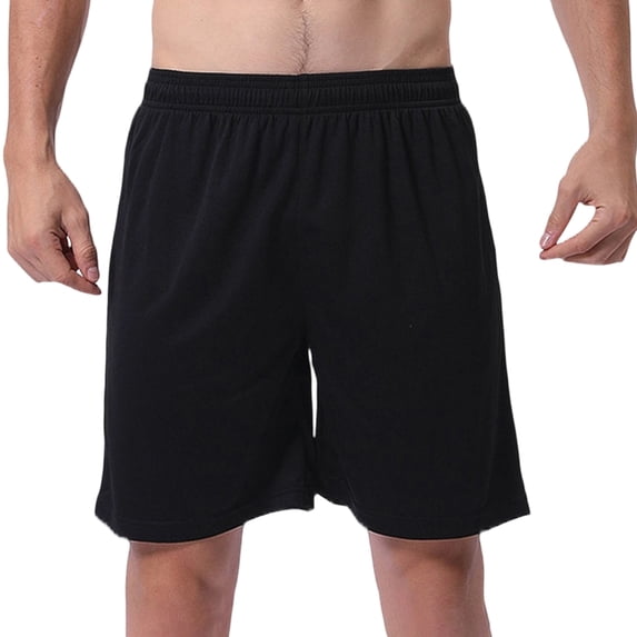 OIOLOYJM Men's Athletic Running Shorts Elastic Waist Mesh Quick Dry Workout Sweat Shorts Plain Lightweight Sports Gym Basketball Tennis Hiking Shorts Black L