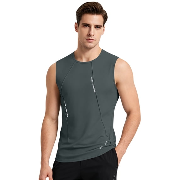 OIOLOYJM Men's Mesh Tank Tops Quick Dry Biking Sleeveless Lightweight Muscle Jersey Tanks Breathable Lounge Gym Workout Sports Vest Dark Gray 3XL