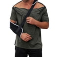 thumbnail image 1 of OIOLOYJM Men's Post Shoulder Surgery Shirt Casual Short Sleeve Adaptive Clothing with Side Snaps Comfy Loose Fit Top for Rotator Cuff Recovery Dark Gray XL, 1 of 5