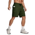 thumbnail image 1 of OIOLOYJM Men's Swim Trunks Quick Dry Lightweight Stretch Vacation Running Board Shorts with Zipper Pockets Summer Vacation Gym Workout Beach Shorts Bathing Suits No Mesh Liner Army Green S, 1 of 6