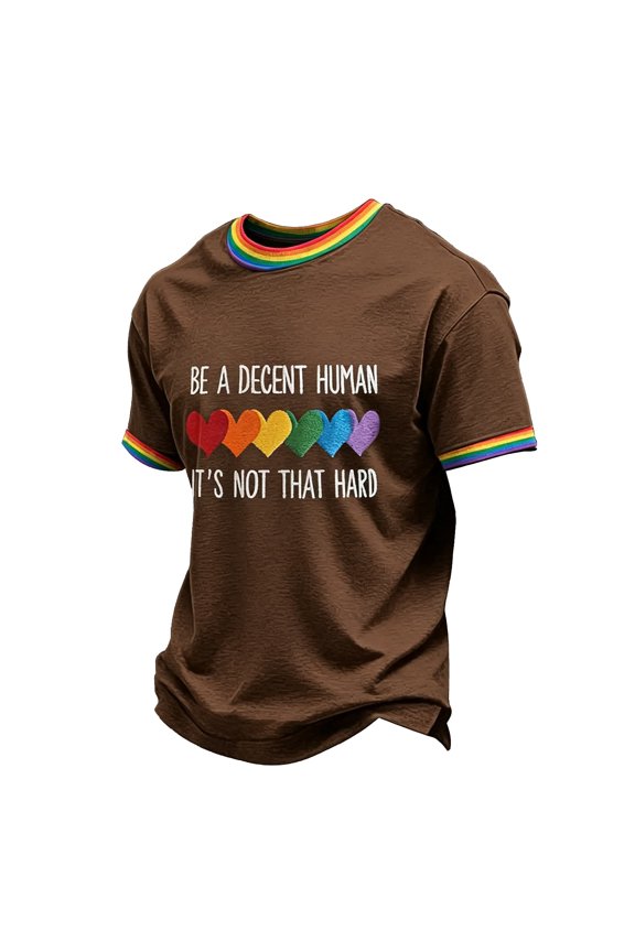 Men's We the People Means Everyone Shirt Lgbt Pride Month Usa T-Shirt Equality Short-Sleeve Crew Neck Tops Coffee 2XL