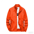 thumbnail image 1 of OIOLOYJM Men's Windproof Jacket Casual Lightweight Quick Dry Windbreaker Outdoor Golf Fashion Hiking Fishing Coat with Zipper Pockets Saffron S, 1 of 5