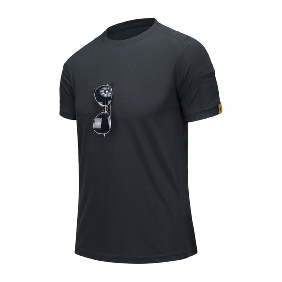 OIOLOYJM Men's Workout T-Shirt Summer Sport Quick Dry Stretch Lightweight Shirts Casual Basic Athletic Work Tops (No Sunglasses) Black L