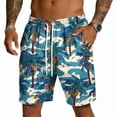 thumbnail image 1 of OIOLOYJM Mens Board Shorts Hawaiian Tropical Lounge Elastic Waist Drawstring Beach Shorts Summer Mesh Lightweight Quick-Dry Casual Short Pants with Pockets Light Blue L, 1 of 4