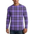 thumbnail image 1 of OIOLOYJM Mens Fishing Shirts Long Sleeve UPF Sun protection Plaid Uv Quick Dry Swim Beach Shirts Rash Guard Hiking Gym Classic Fit T Shirts Purple 2XL, 1 of 6