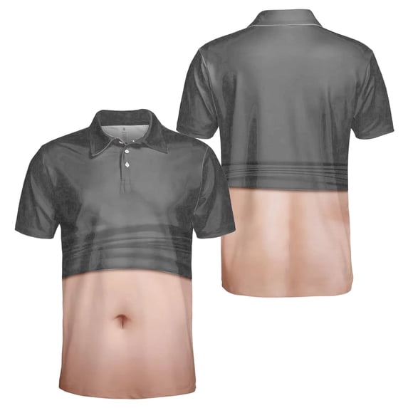 OIOLOYJM Mens Golf Shirts Summer 3D Print Novelty Performance Short Sleeve Mesh Casual Quick Dry Lightweight Polo Shirts Basic Cute Athletic Collared Clothes Dark Gray 4XL