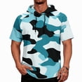 thumbnail image 1 of OIOLOYJM Mens Hoodies Sun Protection UPF Camo Short Sleeve Hooded T Shirts Rash Guard Quick Dry Swim Fishing Tops Light Blue L, 1 of 5