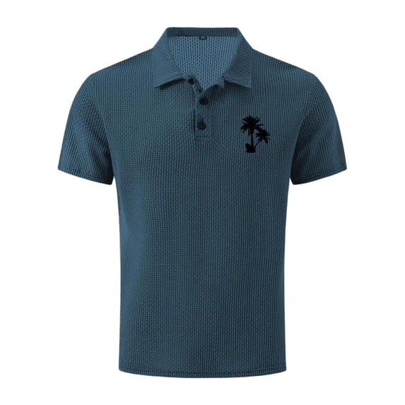 OIOLOYJM Mens Polo Shirts Short Sleeve Casual Quick Dry Mesh Hawaiian Golf Shirts Breathable Work Sport Collared Clothes Blue L