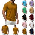 thumbnail image 1 of OIOLOYJM Mens Polo Shirts Short Sleeve Quick Dry Golf Shirt Athletic Business Work T-Shirt Workout Running Lightweight Top Yellow S, 1 of 5