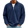 thumbnail image 1 of OIOLOYJM Mens Shirts Spring 2026 Casual Quarter Zip Henley Shirt Ribbed Knit Textured Stand-Collar Pullover Tops Plus Size Lightweight Outfits Navy M, 1 of 6