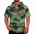 thumbnail image 1 of OIOLOYJM Mens Sun Protection Shirts Quick Dry Lightweight UPF Rash Guard Camo Short Sleeve Hoodies Summer Hiking Outdoor Fishing Hooded T Shirts Light Green M, 1 of 5