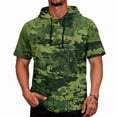 thumbnail image 1 of OIOLOYJM Mens Sun Protection Shirts Quick Dry Lightweight Uv Protection Rash Guard Camo Short Sleeve Hoodies Summer Running Fishing Hooded Shirts Green L, 1 of 5