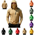 thumbnail image 1 of OIOLOYJM Mens Sun Shirt Uv Fishing Hoodie with Mask Long Sleeve Rash Guard Pocket T-Shirts Lightweight Trendy Outfits Khaki XL, 1 of 8