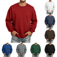 thumbnail image 1 of OIOLOYJM Mens Sweatshirt Long Sleeve Casual Crewneck Loose Fit Athletic Sweatshirts Retro Classic Comfortable Soft Tops Wine L, 1 of 6