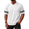 thumbnail image 1 of OIOLOYJM Mens T-Shirts V Neck Short Sleeve Soft Cotton Casual Tees Summer Basic Breathable Workout Tops White L, 1 of 3