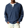 thumbnail image 1 of OIOLOYJM Polo Shirts for Men Casual Button Solid Color Golf Shirt Regular Fit Long Sleeve T Shirt Classic Soft Collared Pullover Tops Navy 3XL, 1 of 5
