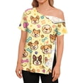 thumbnail image 1 of OIOLOYJM Post Shoulder Surgery Shirts for Women Cute Print Tear Away Recovery Comfortable Full Open Side Snap T Shirts with Pocket Short-Sleeve Adaptive Chemo Port Lounge Clothing Yellow S, 1 of 7