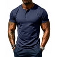 thumbnail image 1 of OIOLOYJM Short Sleeve Henley Shirt for MenMesh Lightweight Breathable Athletic Work T-Shirts Casual Basic Summer Running Gym Workout Tee Shirt Navy 2XL, 1 of 4