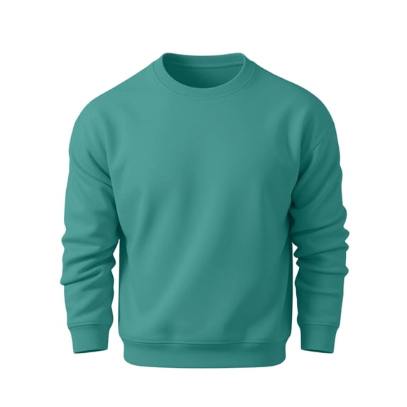 OIOLOYJM Sweatshirts for Men Long Sleeve Casual Crew Neck Relaxed Fit Workout Pullover Retro Classic Cozy Clothes Turquoise S