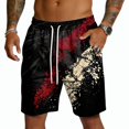 thumbnail image 1 of OIOLOYJM Swim Trunks for Men Hawaiian Quick Dry Tropical Drawstring Elastic Waist Vacation Beach Shorts Summer Mesh Lightweight Sports Short Pants with Pockets Black XL, 1 of 5