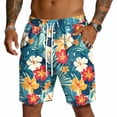 thumbnail image 1 of OIOLOYJM Swim Trunks for Men Hawaiian Quick-Dry Tropical Elastic Waist Drawstring Lounge Beach Shorts Summer Mesh Lightweight Sports Board Shorts with Pockets Navy 2XL, 1 of 4