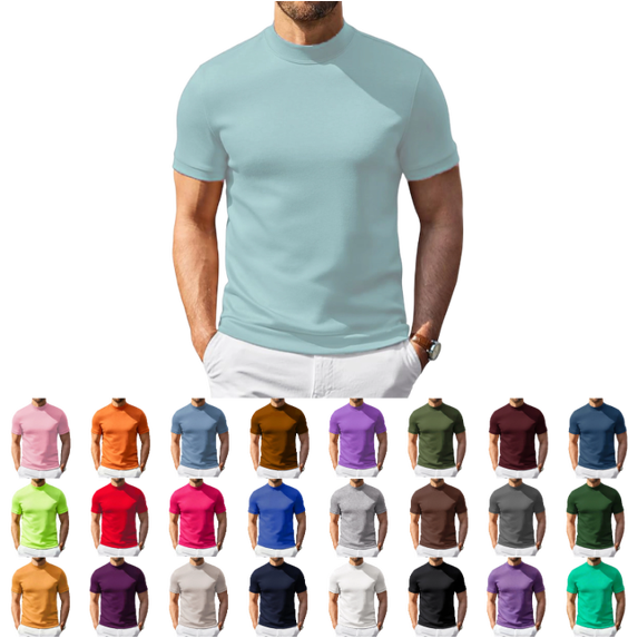 OIOLOYJM T-Shirts for Men Casual Short-Sleeve Slim Fit Muscle Gym Workout Crewneck Tee Shirts Basic Lightweight Quick Dry Quick Dry Running Tops Sky Blue XL