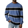 thumbnail image 1 of OIOLOYJM Waffle Shirts for Men Casual Solid Color Long-Sleeve Crewneck T-Shirt Basic Knitted Tops Spring Work Blouses Blue L, 1 of 4