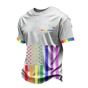 OIOLOYJM We the People Means Everyone Shirt for Men Lgbt Pride Usa Shirts Equality Short Sleeve Crewneck Clothes Light Gray XL
