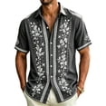 thumbnail image 1 of OIOLOYJM Western Shirts for Men Short Sleeve Embroidered Floral Cowboy Shirts Casual Work Button Down Regular Fit Blouses Dark Gray M, 1 of 4