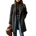 thumbnail image 1 of OIOLOYJM Winter Coats for Women Casual Double Breasted Long Jacket Formal Warm Comfortable Office Wool Work Overcoat Gray XL, 1 of 5