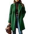 thumbnail image 1 of OIOLOYJM Winter Coats for Women Casual Double Breasted Long Jacket Formal Warm Comfortable Office Wool Work Overcoat Green M, 1 of 5