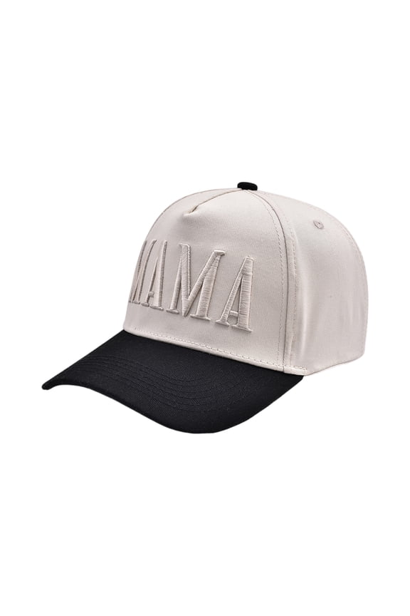 Women’s Mama Trucker Hat Vintage Embroidered Adjustable Soft Baseball Cap Casual Retro Snapback Outdoor Hat Beige