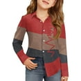 thumbnail image 1 of OIOLOYJM Women's Polo Shirts Plaid 3/4 Sleeve V Neck Golf Shirts Spring Lapel Collar Sports Loose Fit Tennis Shirts Fashion Work Activewear Dark Blue M, 1 of 4