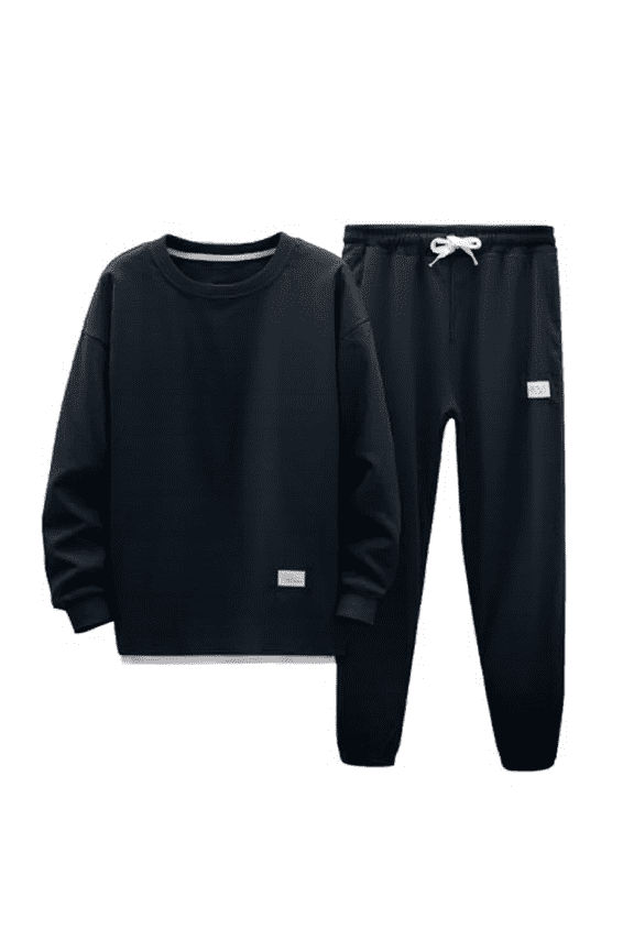 Womens 2 Piece Outfits Casual Fashion Jogging Sweatsuit Set Loose Fit Oversized Sweatshirt Baggy Comfy Cozy Drawstring Sweatpants with Pockets Navy M