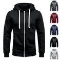 thumbnail image 1 of OIOLOYJM Zip Up Hoodie Men Casual Long Sleeve Slim Fit Running Workout Hooded Sweatshirts Classic Basic Athletic Outdoor Dailywear Pockets, 1 of 6