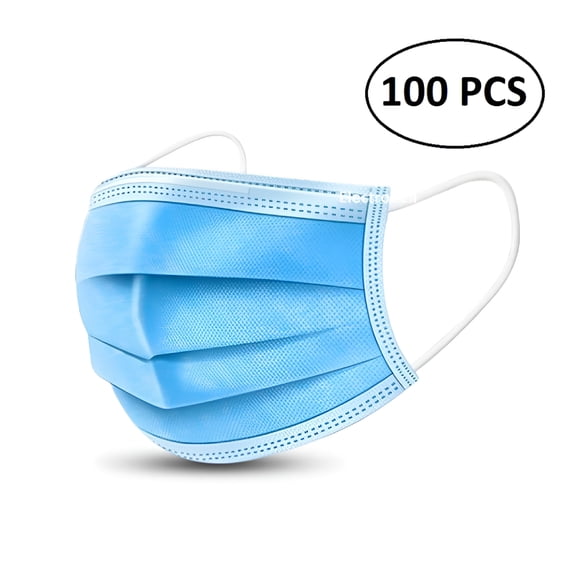 OITY 100 Pcs Disposable 3 Ply Ear Loop Breathable Face Guard Masks
