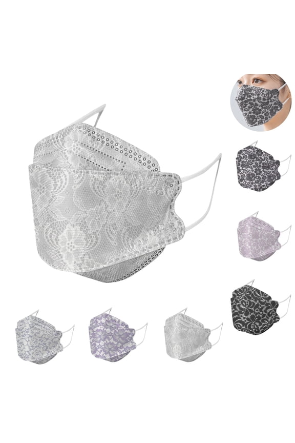 10Pcs Kf94 Face Mask 5 Layer Breathable with Elastic Earloops Cup Dust Safety Masks White Protection Breathable Dustproof