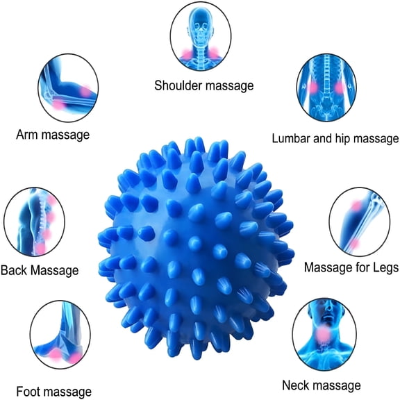 OITY 2026 New Professional Spiky Deep Tissue Massage Ball,Blue,2 Pack for Muscle Relaxation, Deep Tissue Massage, Pain Relief, Stress Relief, Post-Workout Recovery, Targeted Pressure Therapy