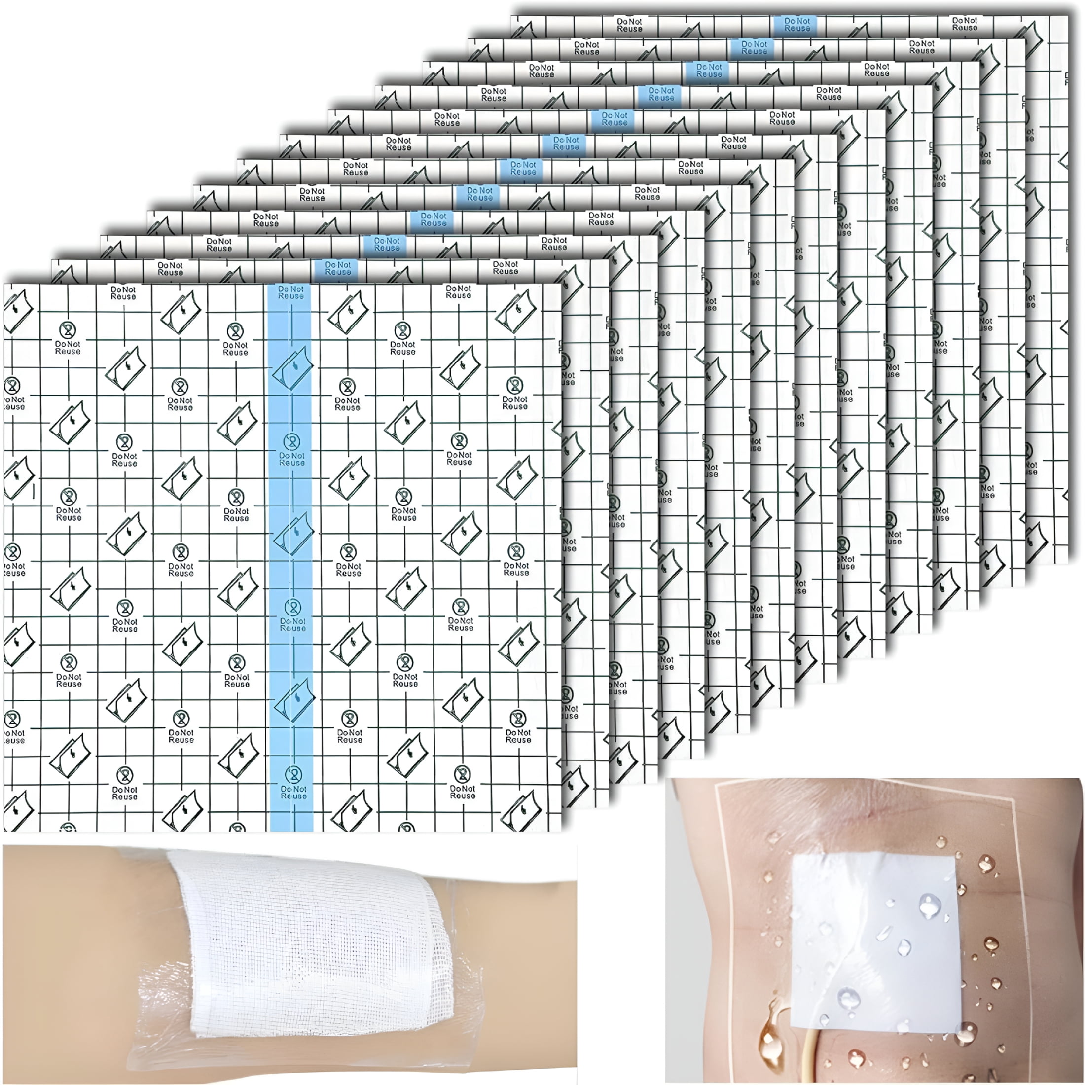 OITY 20Pcs Waterproof Shower Cover Incision Bandages for Large Wound ...