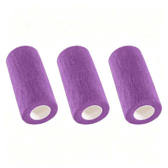 OITY 3 Rolls Self Adhesive Bandage Wrap 4",Purple Color Elastic Athletic Tape,Vet Wrap,Wrist Tape,Large Bandage for Horses,Knuckle,Knee,Pets Bandage Wrap