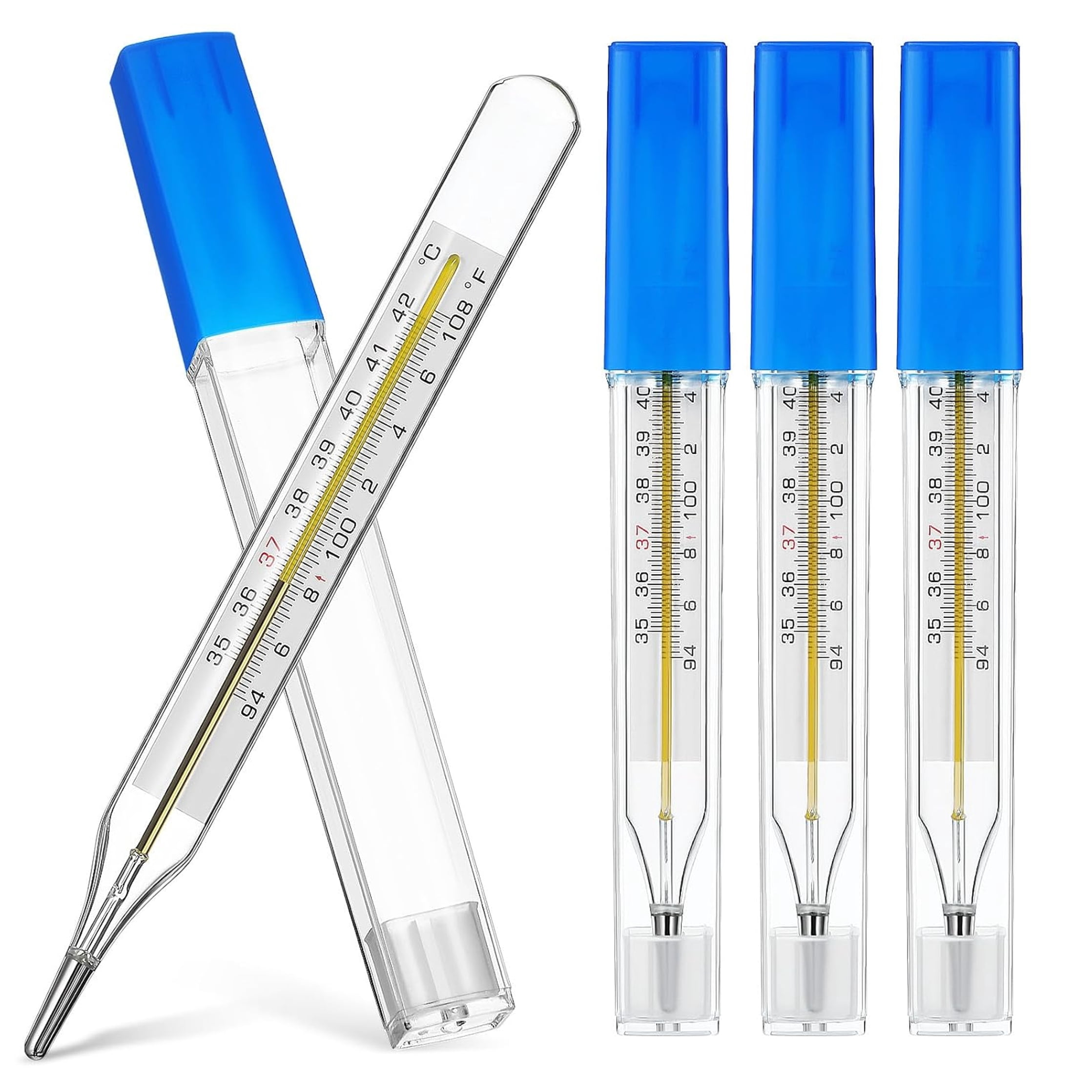 OITY 4Pcs Glass Temperature Measurement Adult-General Use Temperature ...