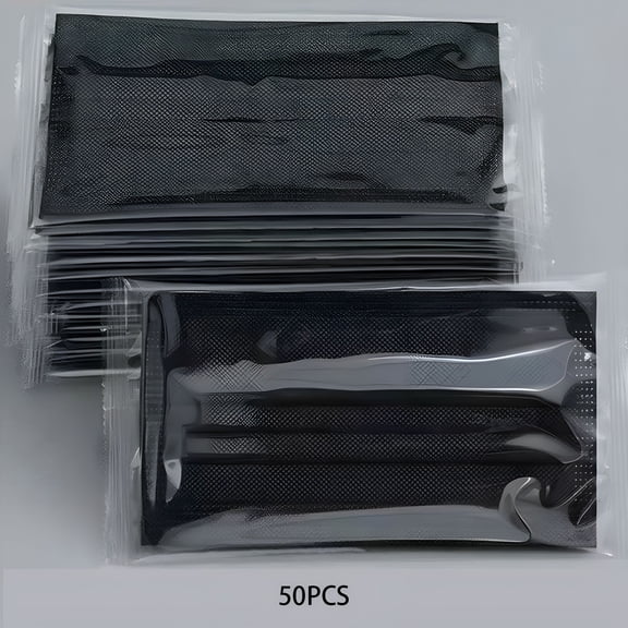 OITY 50 Pcs Black Disposable Face Masks 3-Ply Filter Earloop Mouth Cover,Face Mask