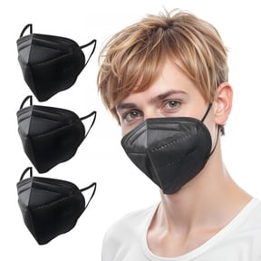 OITY 50 Pcs Particulate Respirator Mask,Disposable Five-Layer Filtration Dust Masks,Pollen-Filtering Allergy Mask,For Workshop,Construction (Black)