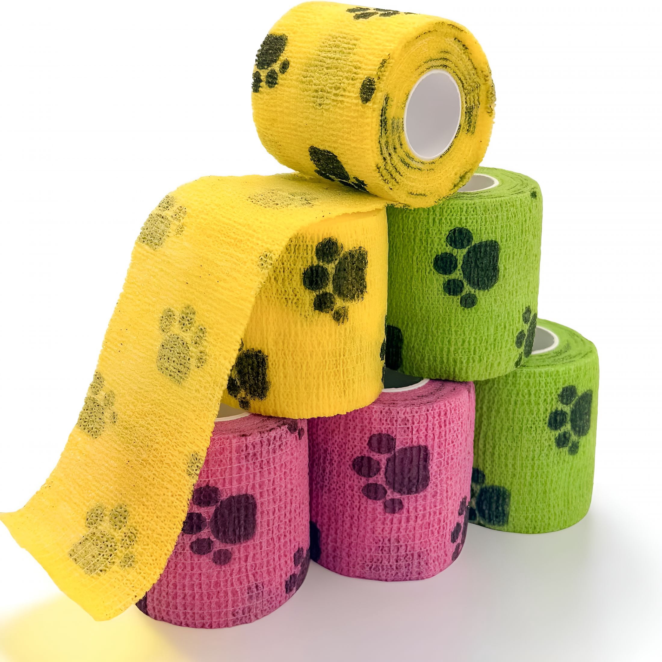 OITY 6 Rolls Cohesive Bandage,Self Adhesive Non-Woven Pet First Aid ...